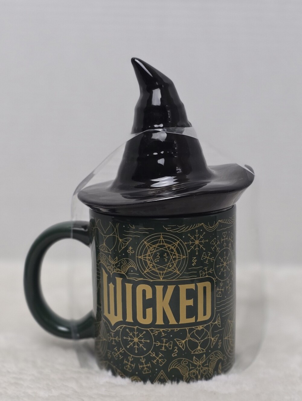 Wicked Movie Ceramic Mug Witch Hat Lid New Collectible Coffee Cup Fantasy Gothic